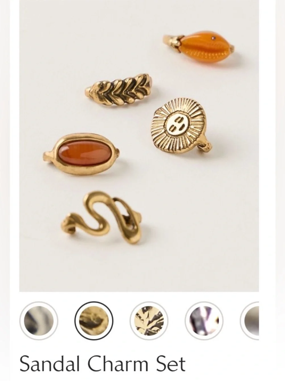 Free People Gold sandal charm set